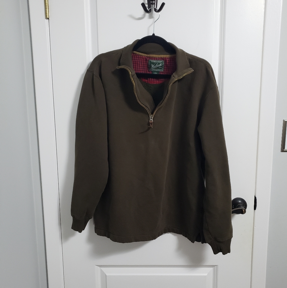 WOOLRICH Brown Half Zip Pullover Sweater Sweatshirt